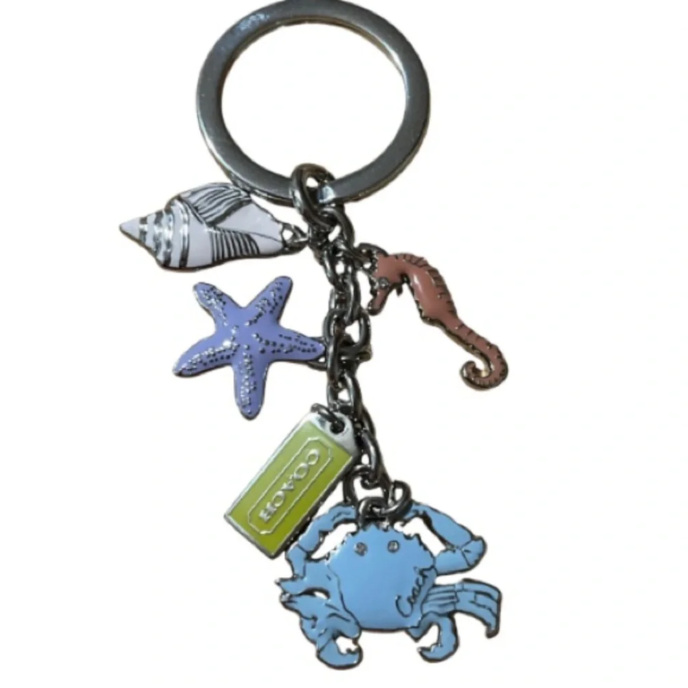Coach Sea Life Keychain with Blue, Purple, Green & Pink Charms
